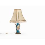 Table Lamp, Porcelain with Bronze Mount, circa 1900 White porcelain with 'Sèvres' blue fond, gold