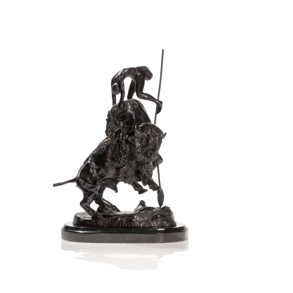 F. Remington, Recast of the “Buffalo Horse” Sculpture  Dark patinated metal and base America, late - Image 9 of 9