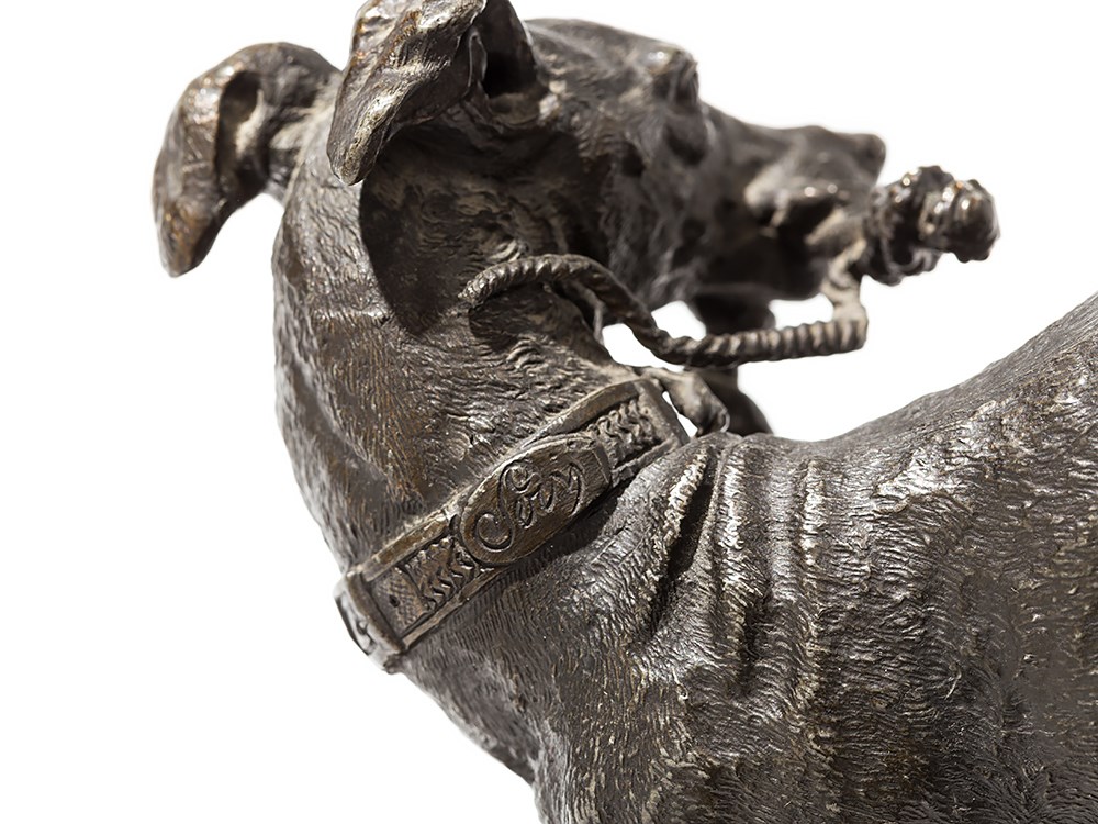 Sculpture of a Greyhound, Presumably France, around 1900 White metal, dark patinaPresumably - Image 7 of 13