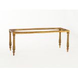 Gold-Coloured Table Frame with Baluster Legs, late 19th C. Carved and painted wood Probably Italy,
