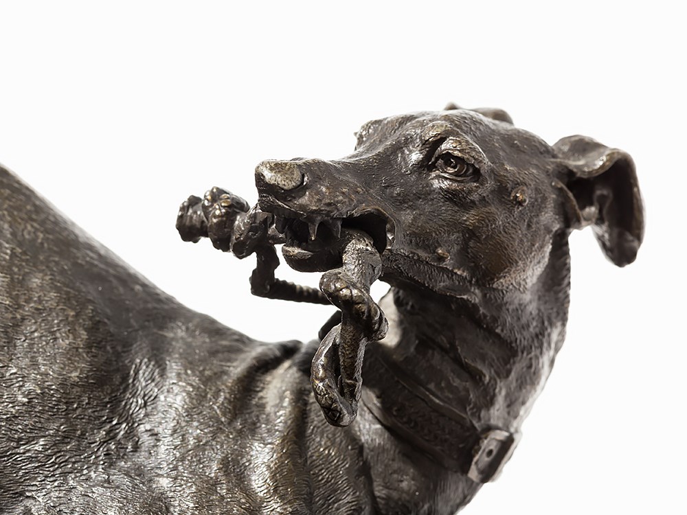 Sculpture of a Greyhound, Presumably France, around 1900 White metal, dark patinaPresumably - Image 2 of 13