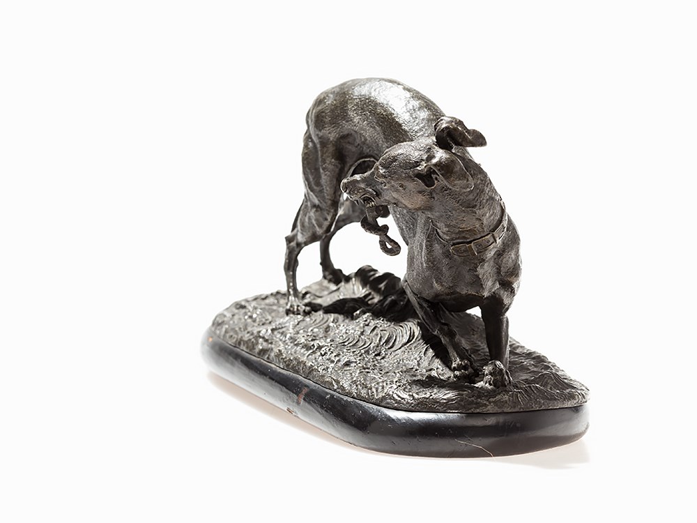 Sculpture of a Greyhound, Presumably France, around 1900 White metal, dark patinaPresumably - Image 11 of 13