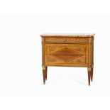 Louis XVI Style Commode with Bronze Mounts, France, 20th C. Walnut, oak and mahogany,