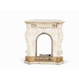 Villeroy & Boch, Corner Fireplace Mantel, Dresden, c. 1880  Earthenware, ivory and pastel glazing,