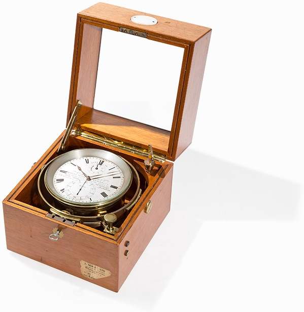 A. Johannsen & Co, Marine Chronometer No. 8760, c. 1900Brass, glass, wood, ivoryEngland, around