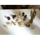 A selection of seventeen resin netsuke a