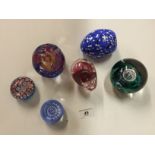 Six paperweights four Scottish Borders A