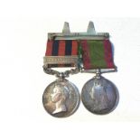 A pair of ribboned medals. One marked to edge Lieutenant G F O Boughey Royal Engineers being the