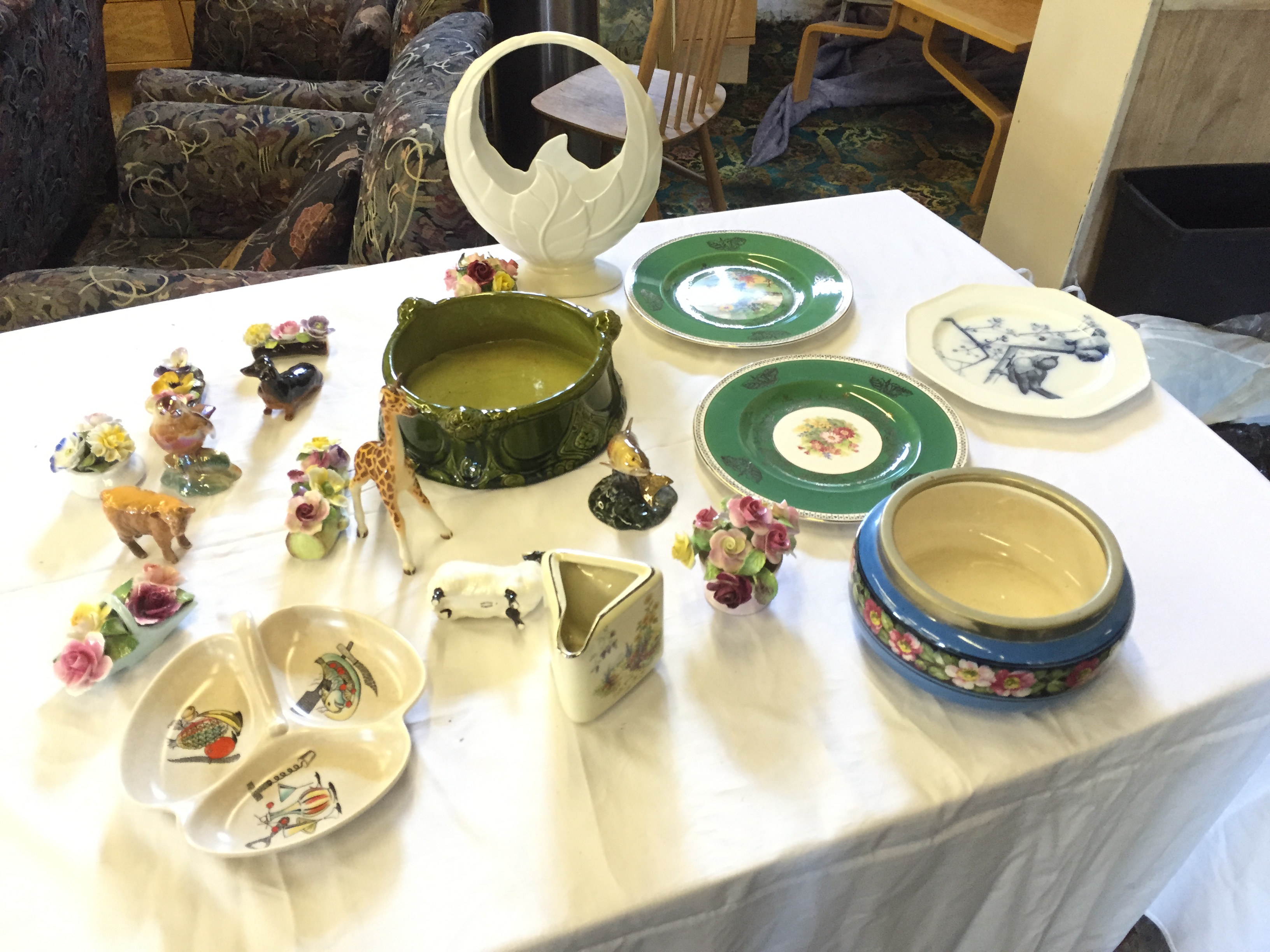 A selection of ceramics including Crown Devon.