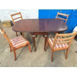 A table and four chairs