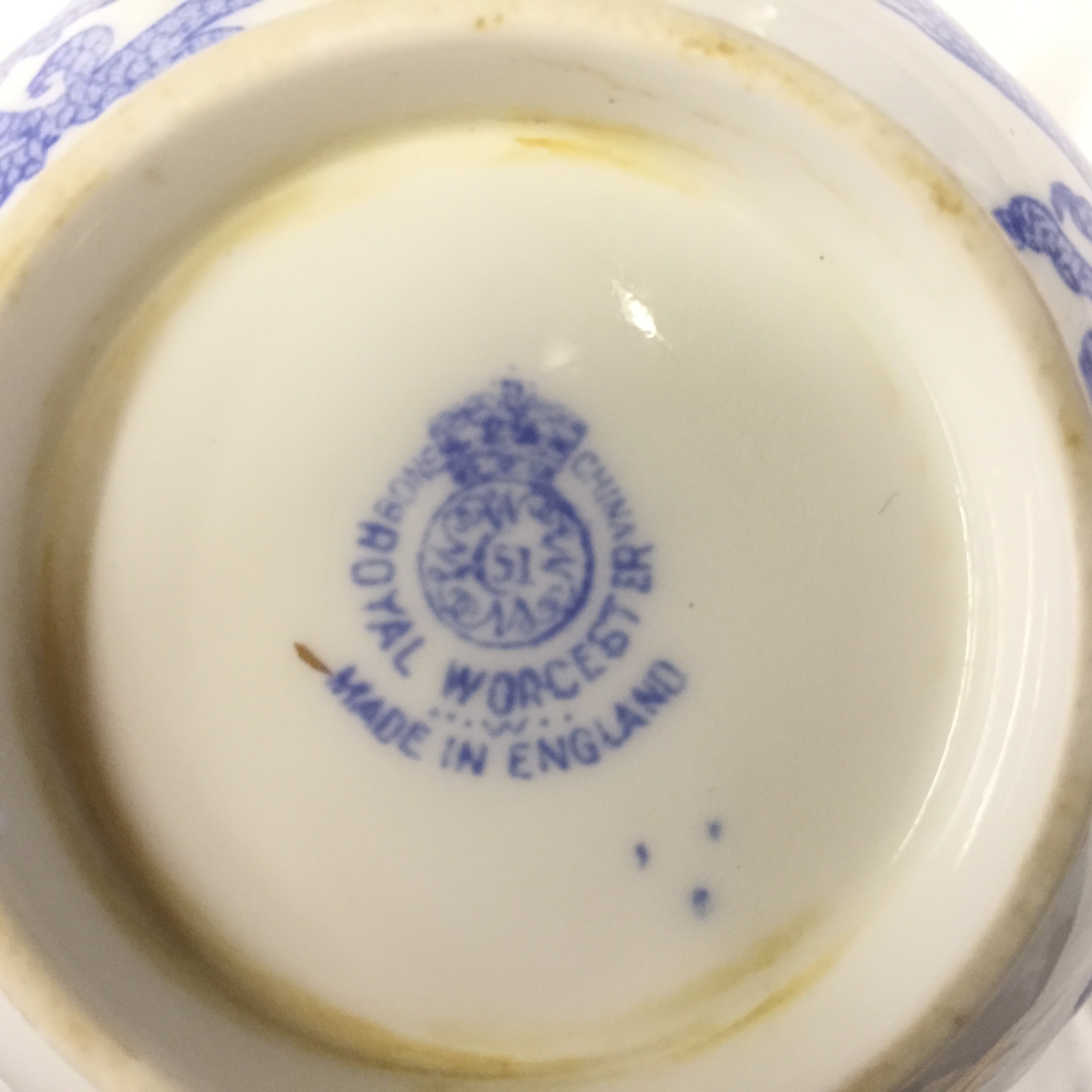 A part Royal Worcester breakfast set in blue and white. - Image 5 of 5