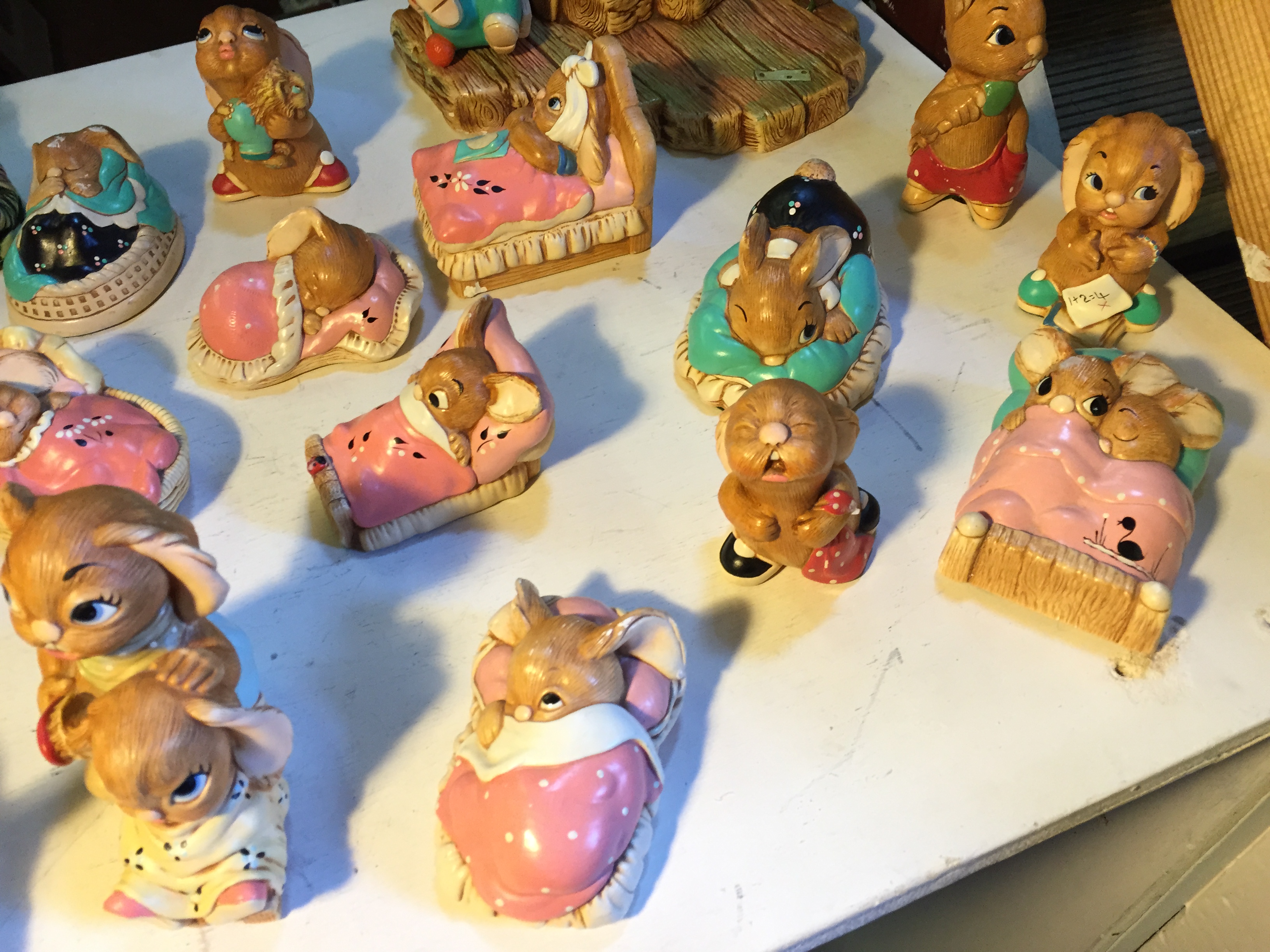 A selection of Pendelfin rabbits and stands. - Image 3 of 6