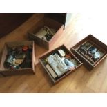 *A three drawer chest containing various old tools.