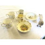 A selection of Beatrix potter ceramics including Wedgwood and Bunnykins.