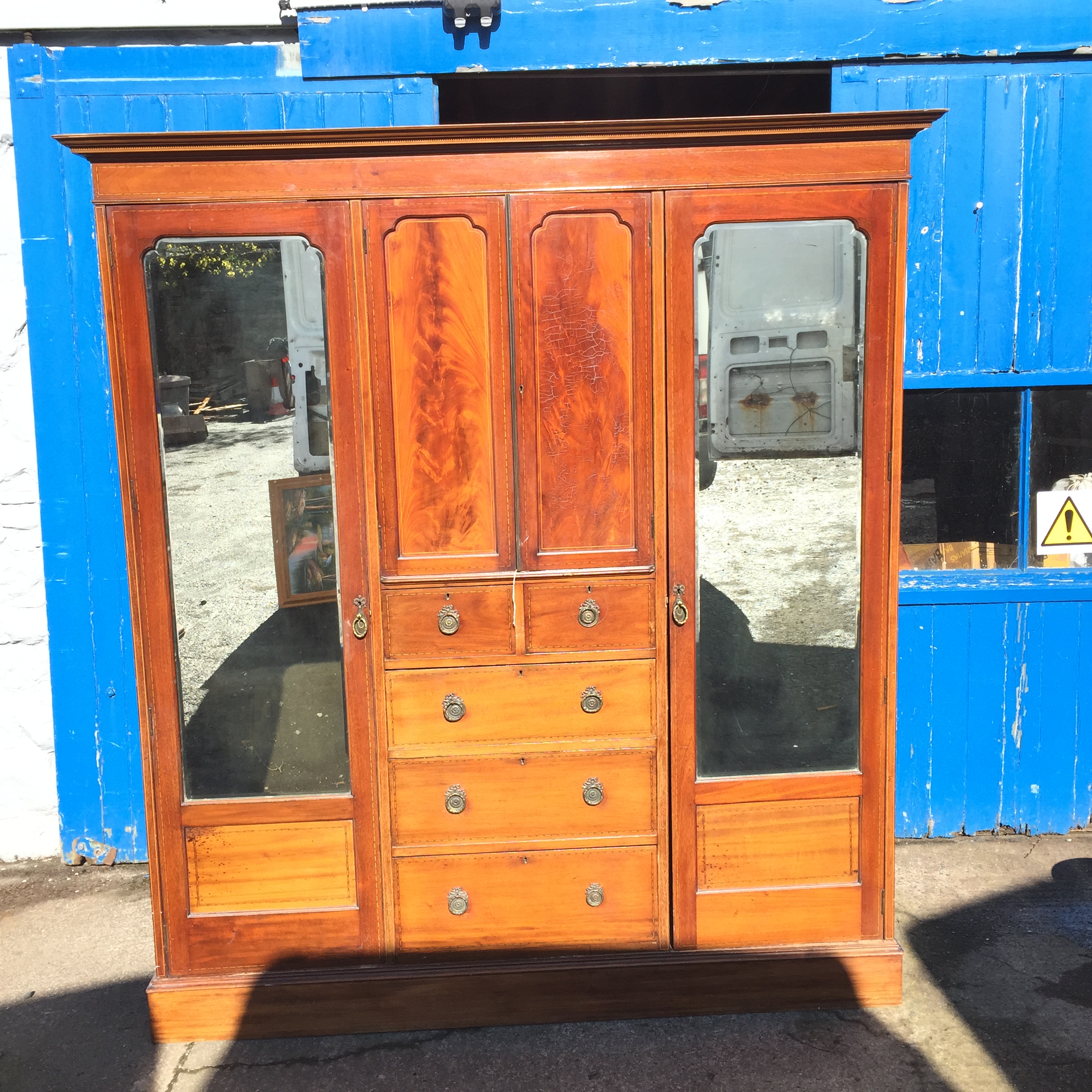 A large sectional wardrobe with double mirrors drawers and cupboard 1780 mm by 2100 mm - Image 2 of 2