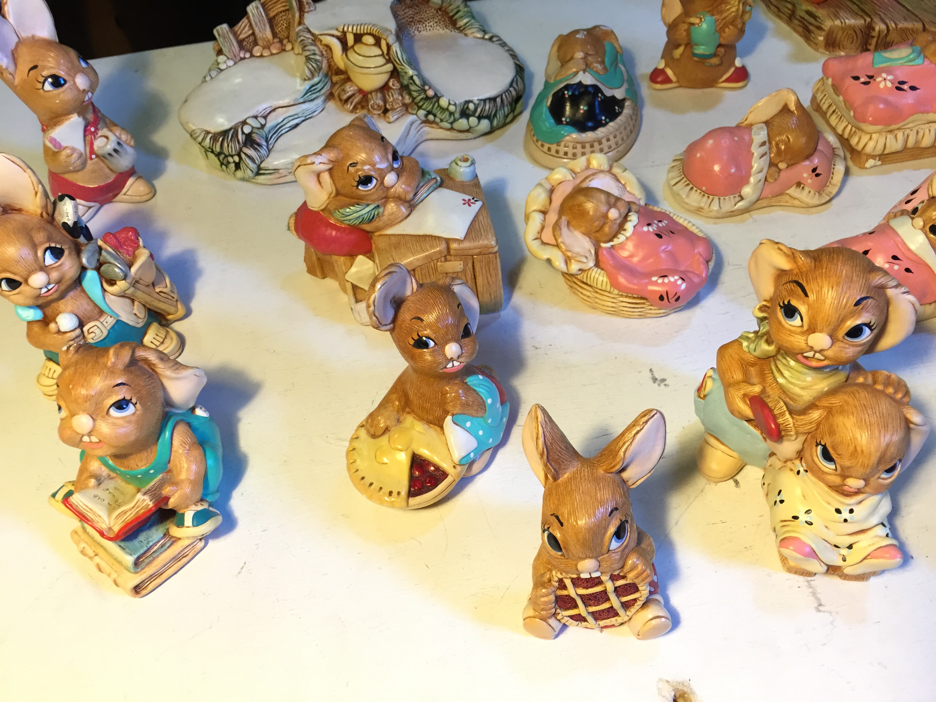 A selection of Pendelfin rabbits and stands. - Image 2 of 6