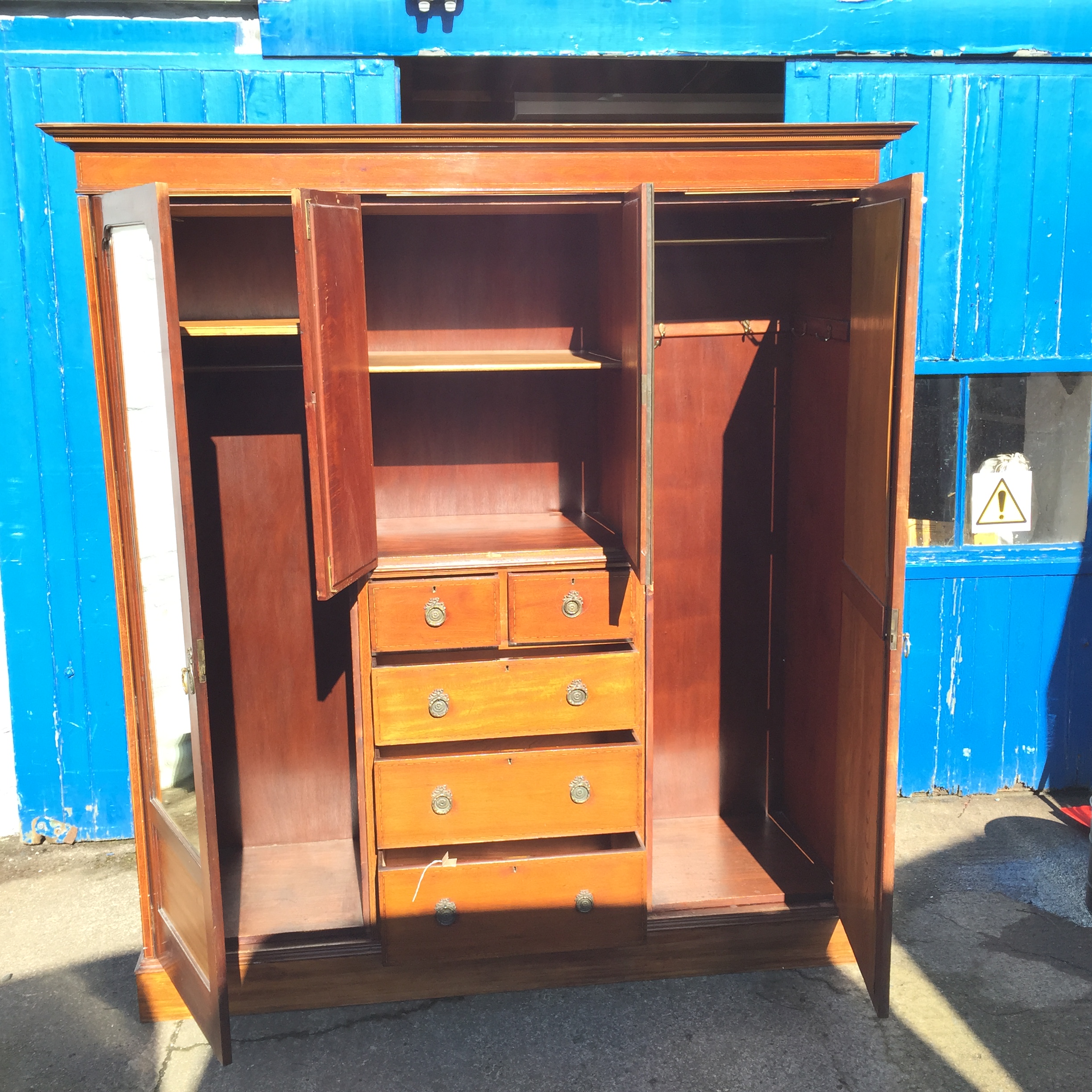 A large sectional wardrobe with double mirrors drawers and cupboard 1780 mm by 2100 mm