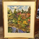A Russian watercolour signed Capcanah H: 615mm by 510 mm