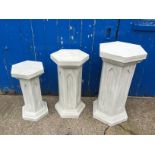 *A set of three display pillars.