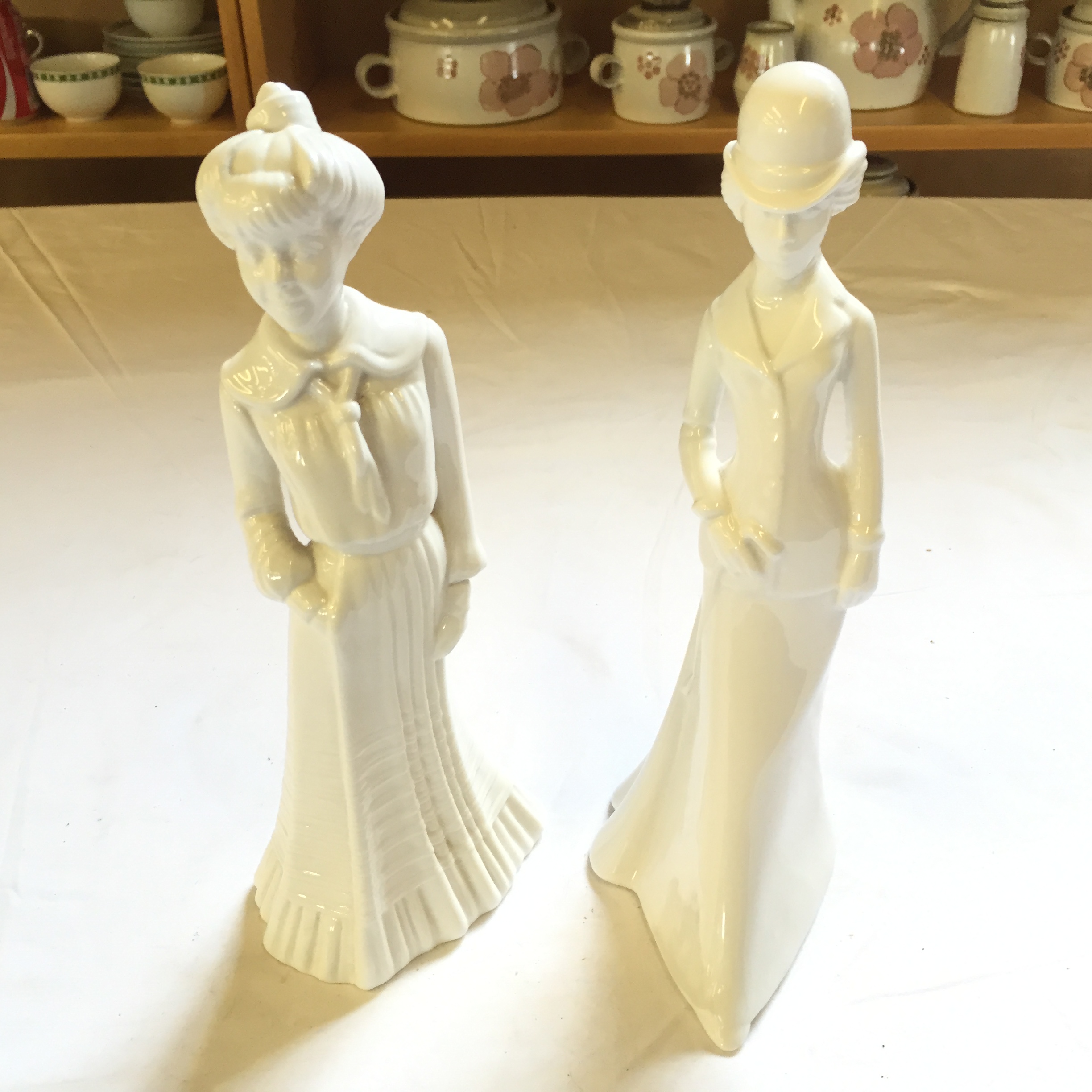 Two Spode white figurines.