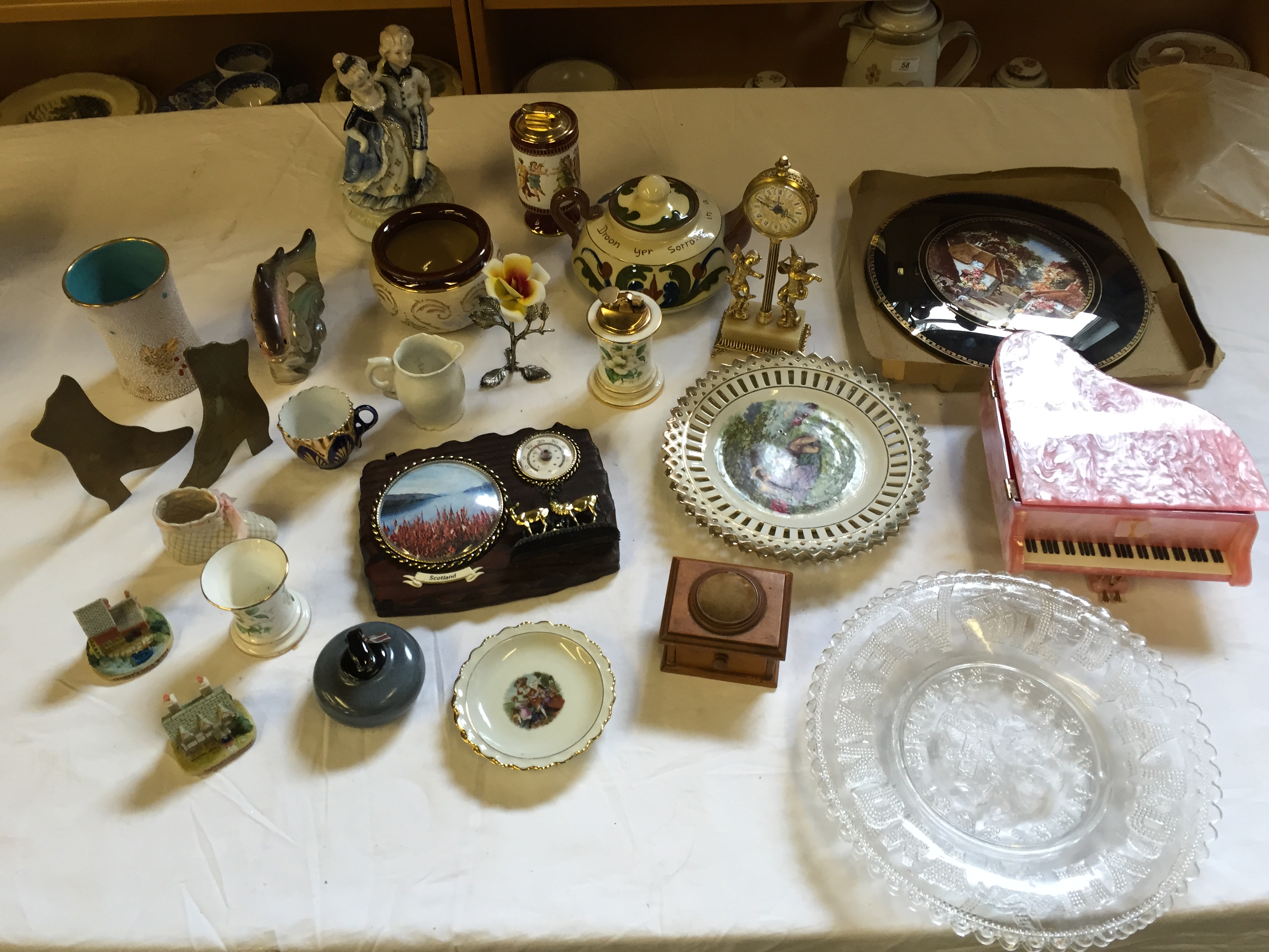 A selection of ceramics and collectable's and a trine pin cushion.
