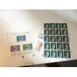 A slection of stamps including Hitler 50 deutsches rEICHY