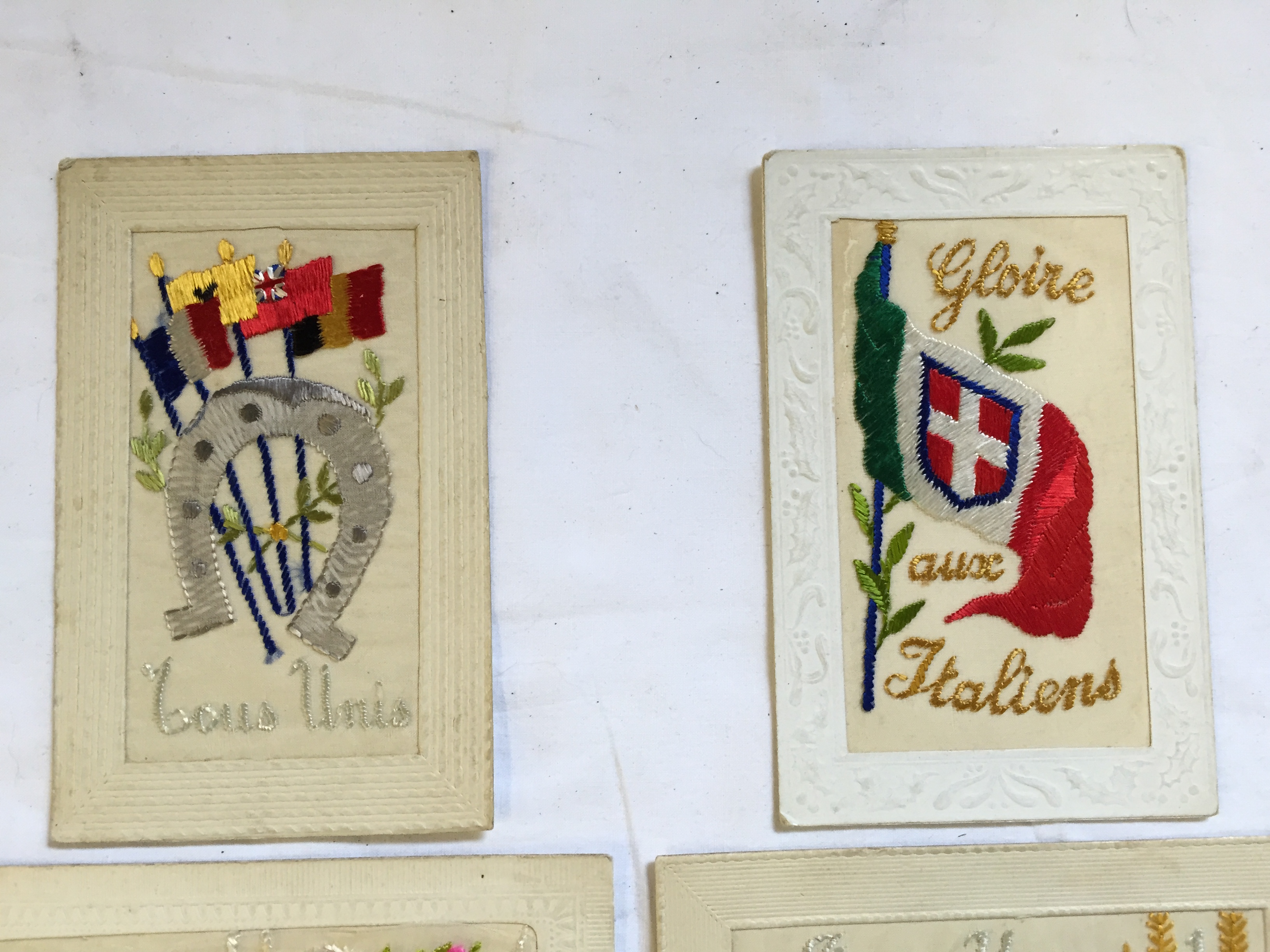 A selection of nine World War I silk postcards embroidered - Image 4 of 5