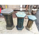 *A set of three display pillars.