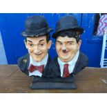 A double bust of Laurel and Hardy.