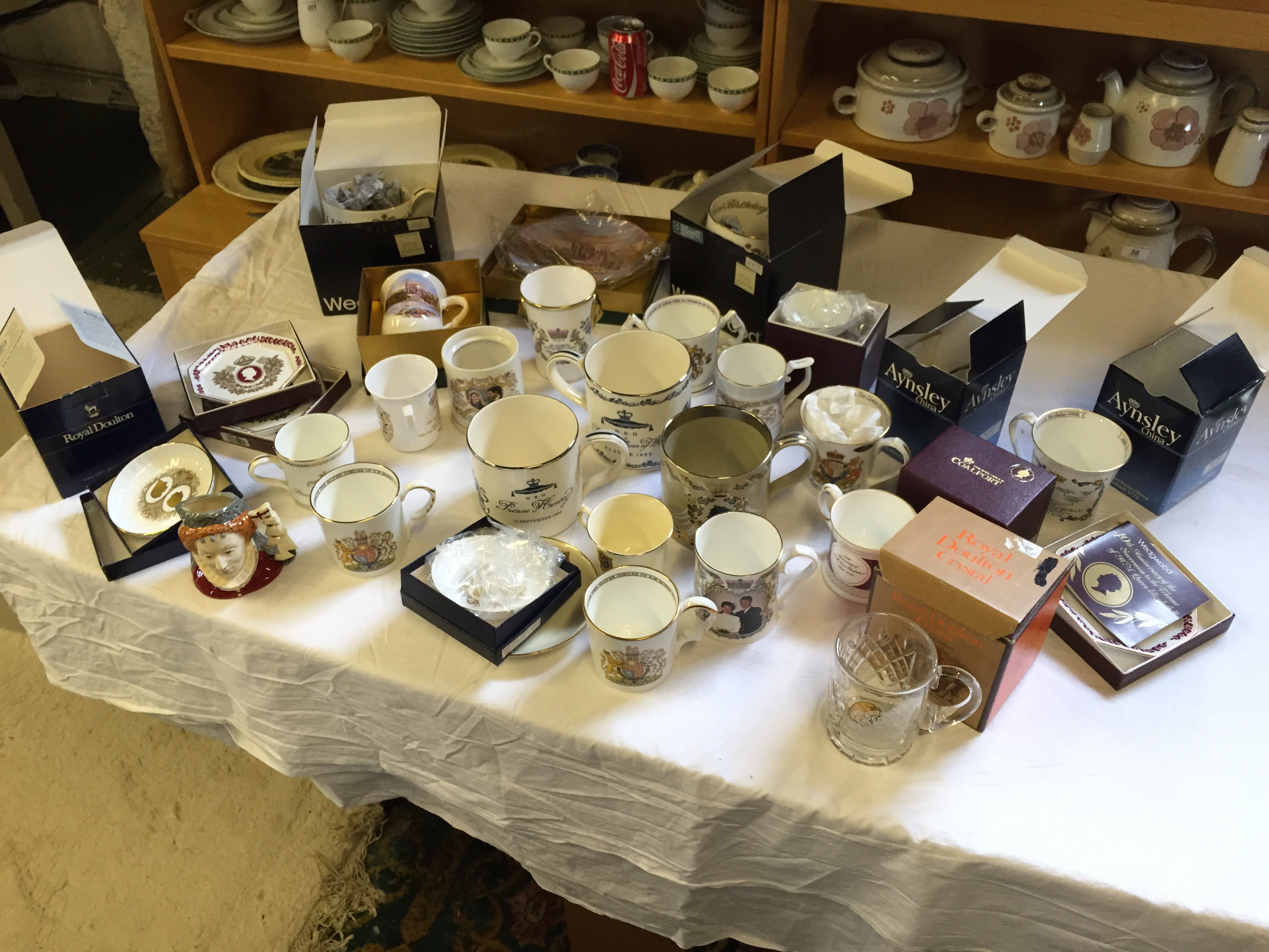 A large selection of ceramic commemorative ware including Aynsley & Royal Doulton.