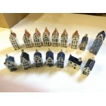 A Selection of KLM by Bols ceramic houses (empty)