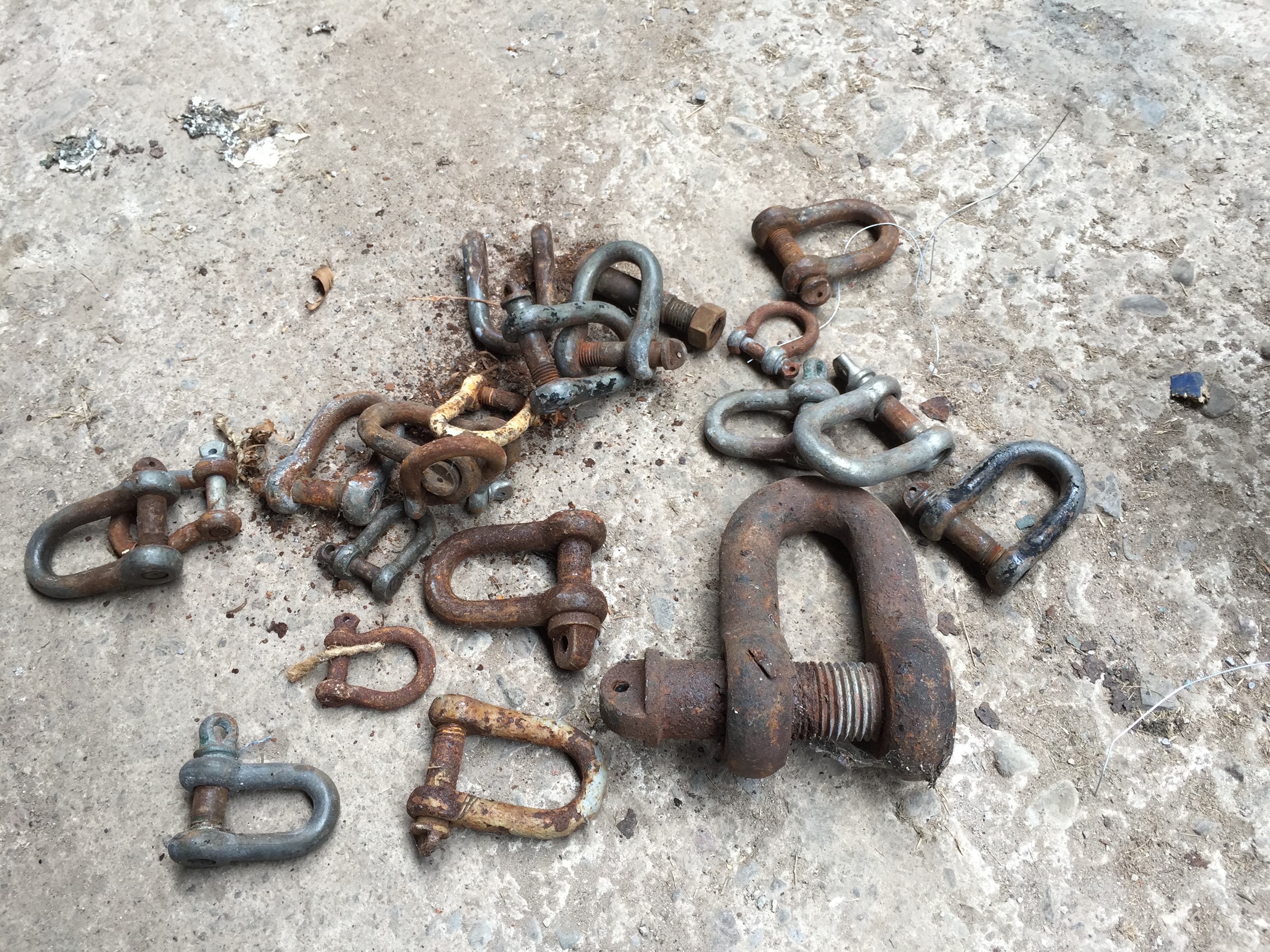 A quantity of d shackles.