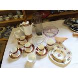 A selection of ceramics including a coff