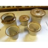 Five earthenware crocks Buchan mid 19th