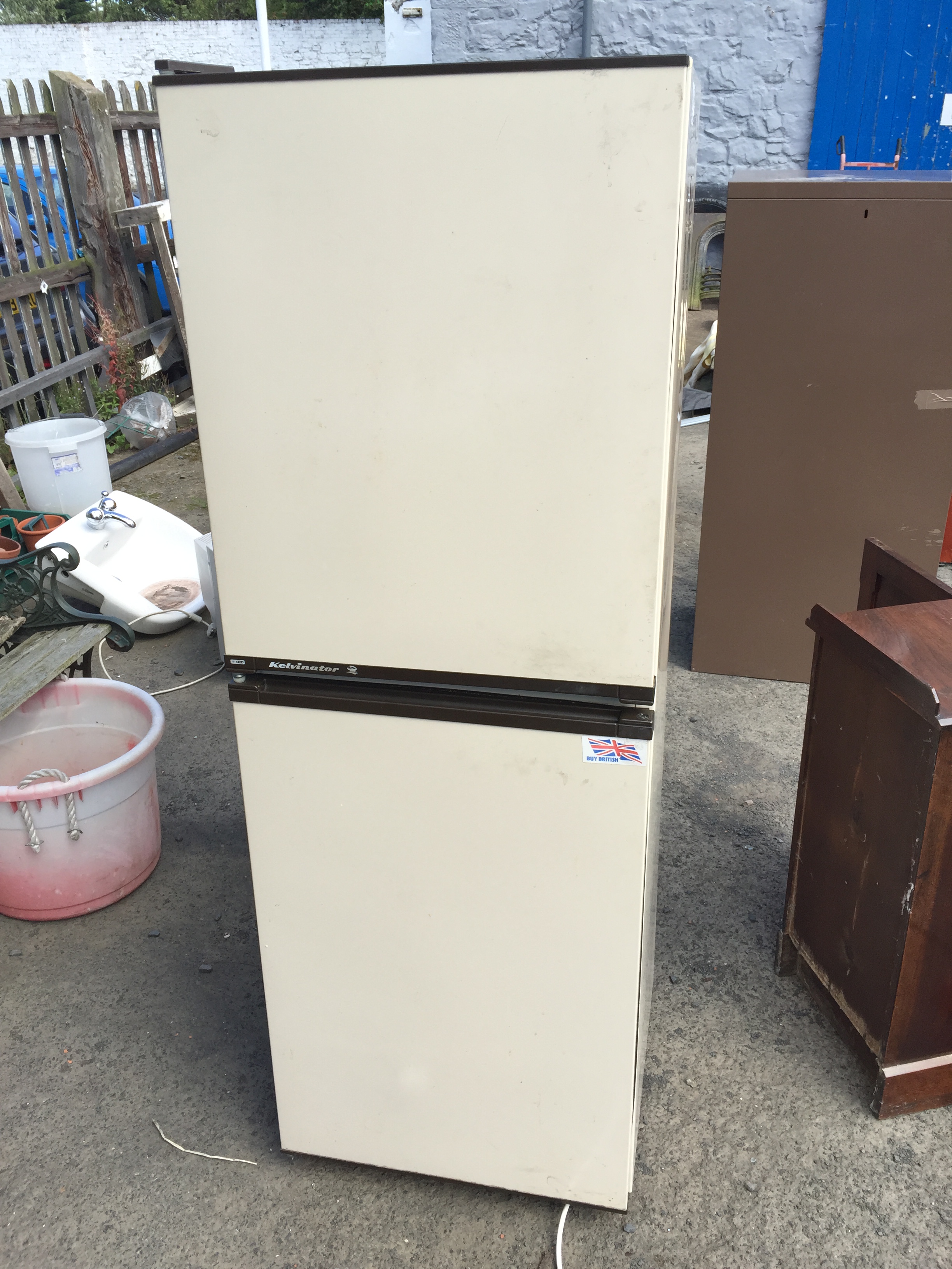 A Kelvinator fridge freezer.