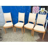 A set of four Ikea dining chairs.