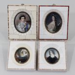 Miniaturen4 St., Brustbildminiaturen, Elisabeth v. Österreich, Ludwig II v. Bayern, Lola Montez,