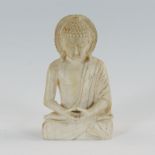 Buddha - Figurwohl um 1900, Buddha Shakyamuni, Schnitzerei, Elfenbein, Alterssp., H ca.