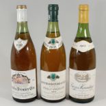 Weißwein3 Flaschen Weißwein, Bouchard Pére&Fils, 1972, Crozes Hermitage, Chablis Cru, 1982, ca. 0,