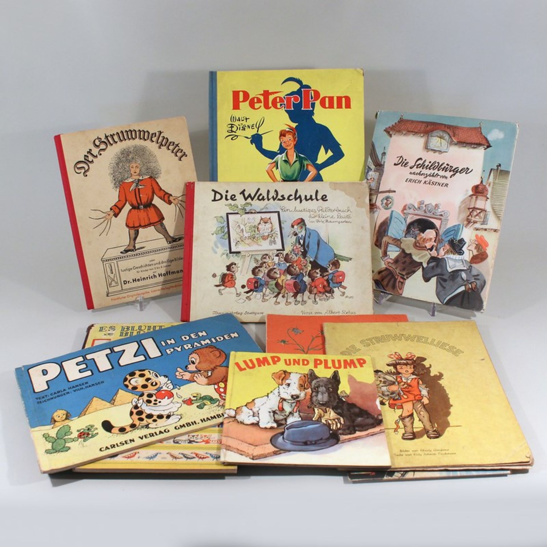 Kinderbücher - Konvolut11St., Hokus Pokus, Der Struwwelpeter, Die Waldschule, Peter Pan, Petzl in