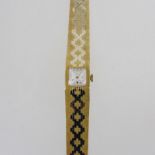 Damenarmbanduhr - PreciaGG 585, quadratisches Gehäuse, ca.1,1x1,1cm, silberfarbenes Zifferblatt,