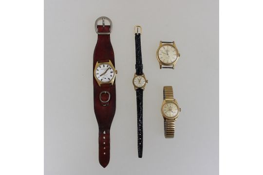 Konvolut - Armbanduhren4 St., Kienzle, Roamer, ZentRa, Junghans, u.a., versch. Gehäuseformen,  1x