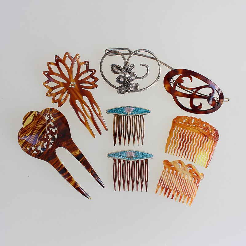 Haarkämme Aus Kunststoff, Braun – 4er Set Mit Gebogener Form & Langen Zähnen