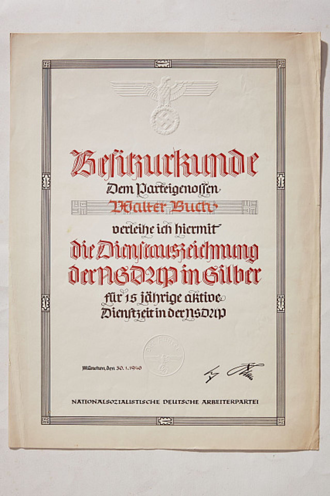 FÜHRENDE PERSÖNLICHKEITEN DES 3. REICHES : Dokumenten-Nachlass des Reichsleiters und SS- - Bild 6 aus 18