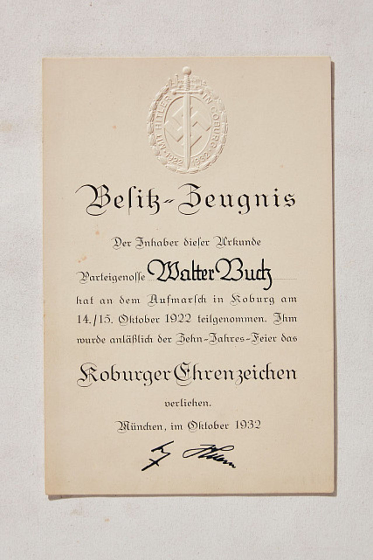 FÜHRENDE PERSÖNLICHKEITEN DES 3. REICHES : Dokumenten-Nachlass des Reichsleiters und SS- - Bild 4 aus 18