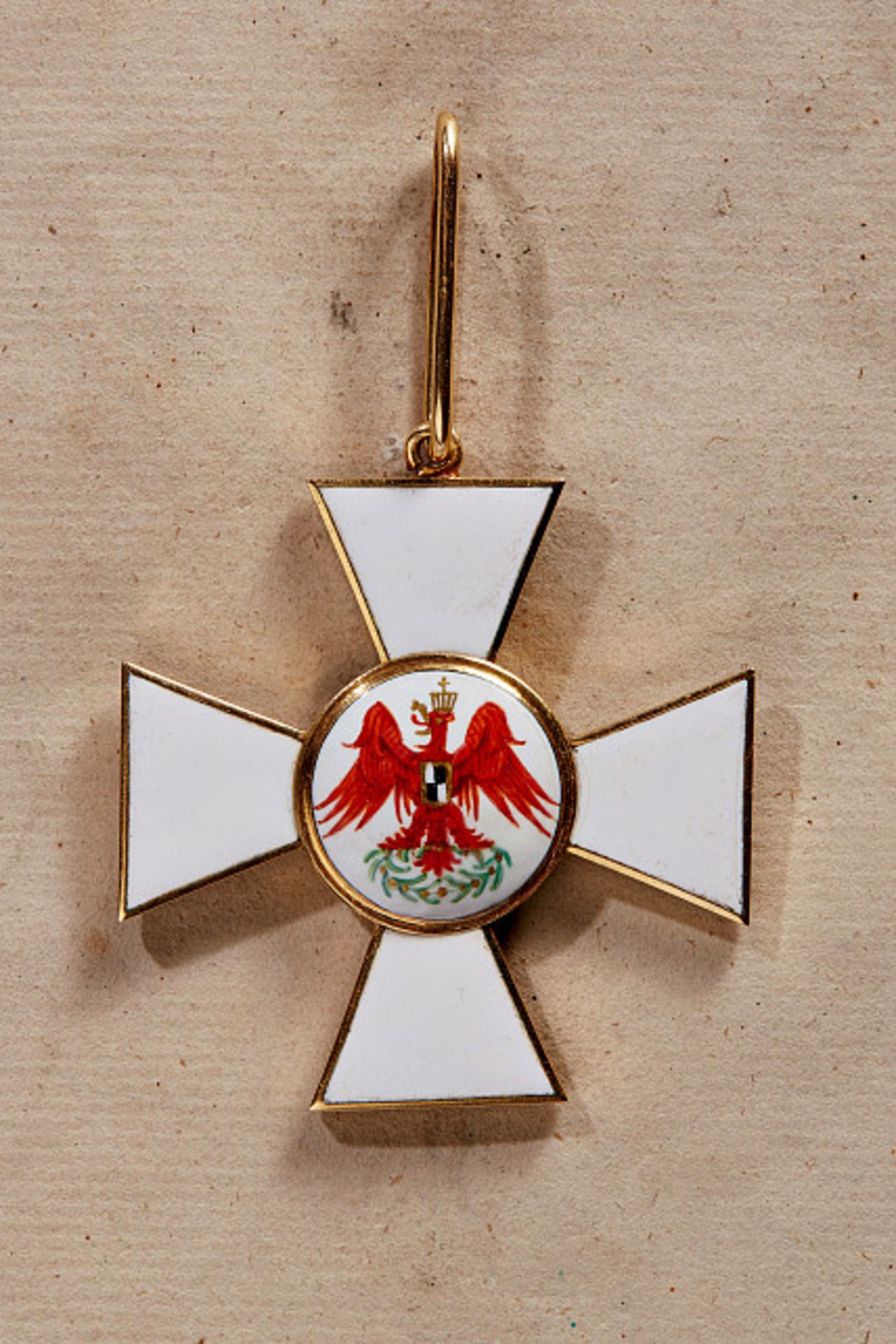 KÖNIGREICH PREUSSEN - ROTER-ADLER-ORDEN : Kreuz 2. Klasse, letztes Modell mit ziegelrotem Adler.Gold