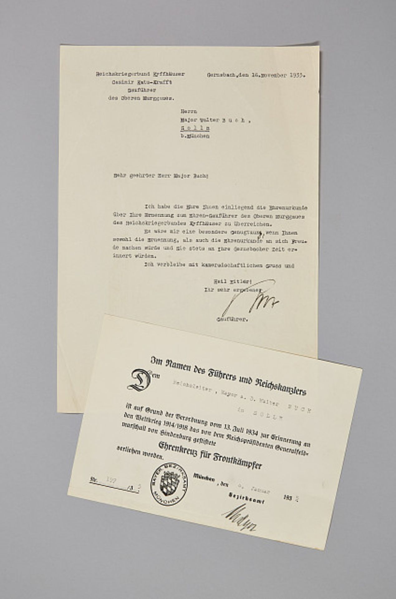 FÜHRENDE PERSÖNLICHKEITEN DES 3. REICHES : Dokumenten-Nachlass des Reichsleiters und SS- - Bild 13 aus 18