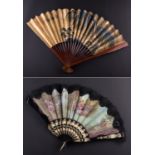 Konvolut Fächer China 20. Jhd./Bundle of Fans China 20th Century  4 Stück, 3 Stück handbemalt(