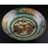 Große Chinesische Schale 19. Jhd./Large Chinese Bowl 19th Century  Keramik, verziert mit