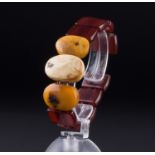 Bernsteinarmband/ Amber Bracelet  honigfarben, butterscotch, 20 cm, weight 19,3 g.